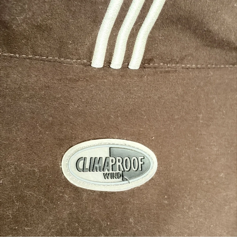ADIDAS Men’s Y2K Dark Brown 1/4-Zip ClimaProof Windbreaker‎ Jacket, XL